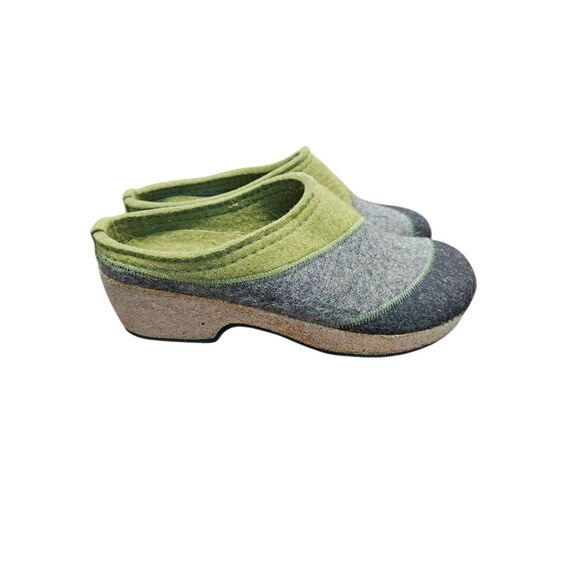 Haflinger Green Gray Wool Clogs Womens size 8 NEW TAGS - Picture 2 of 8